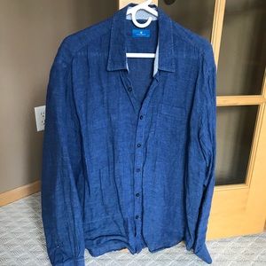 XL Toscano Casual Blue Button Down